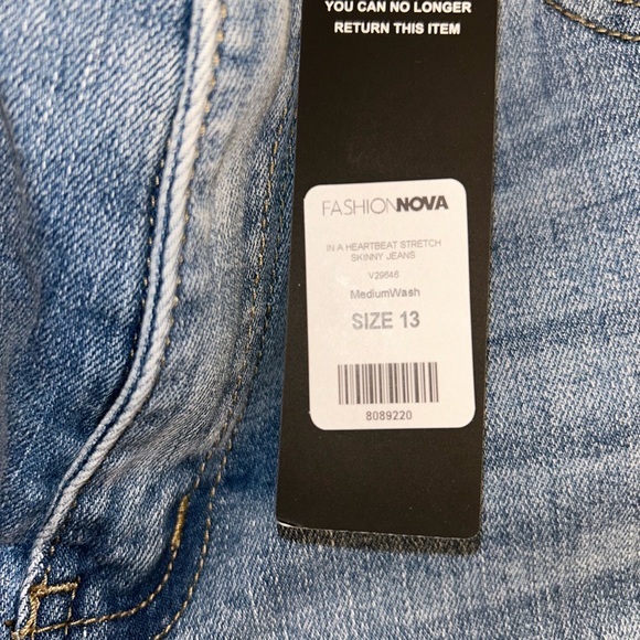 Light Blue Women's Jeans Size 13 Y2k - Picture 4 of 7